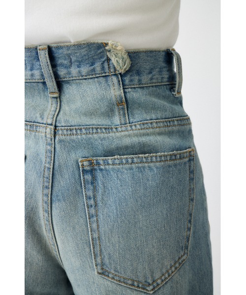 MOUSSY(マウジー)の「CROSS WAIST WIDE STRAIGHT(S) / クロスウエストワイドストレート ショートサイズ(デニムパンツ・レディース・ダークブルー/ブラック/ライトブルー・0)」の17枚目の写真