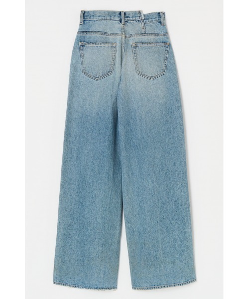 MOUSSY(マウジー)の「CROSS WAIST WIDE STRAIGHT(S) / クロスウエストワイドストレート ショートサイズ(デニムパンツ・レディース・ダークブルー/ブラック/ライトブルー・0)」の19枚目の写真