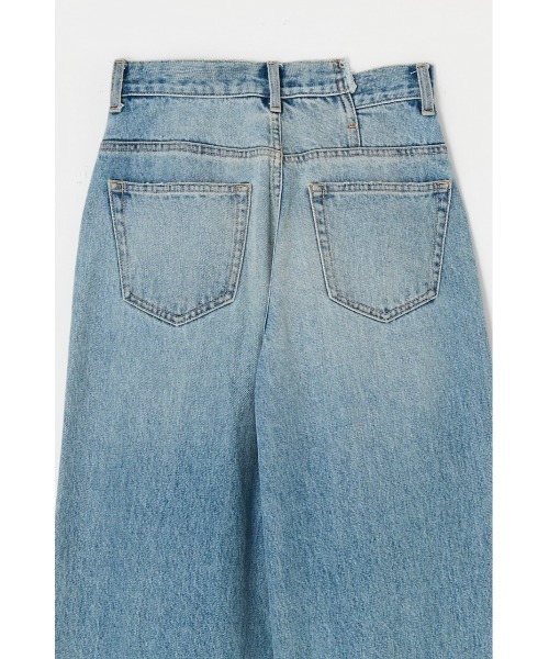 MOUSSY(マウジー)の「CROSS WAIST WIDE STRAIGHT(S) / クロスウエストワイドストレート ショートサイズ(デニムパンツ・レディース・ダークブルー/ブラック/ライトブルー・0)」の20枚目の写真