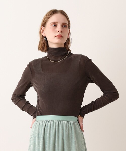 allureville(アルアバイル)の「フロッキーチュールタートル(Tシャツ/カットソー・レディース・モカ/オフホワイト・2)」の9枚目の写真