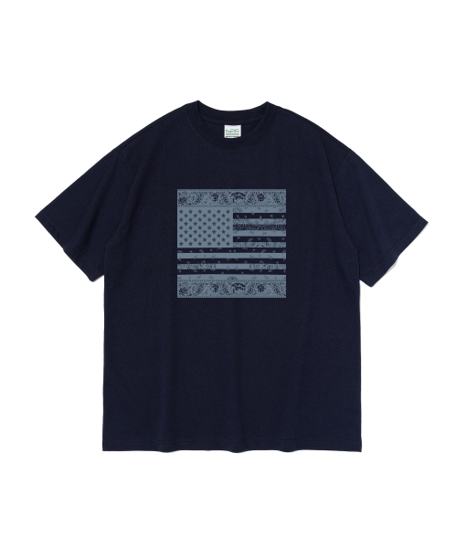 CARGOBROS(カーゴブロス)の「(ビッグサイズ) アメリカンペイズリー ストリート 半袖Tシャツ (ネイビー)(Tシャツ/カットソー・メンズ・その他・FREE)」の6枚目の写真