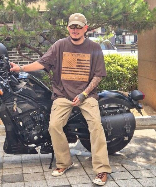 CARGOBROS(カーゴブロス)の「(ビッグサイズ) アメリカンペイズリー ストリート 半袖Tシャツ (ネイビー)(Tシャツ/カットソー・メンズ・その他・FREE)」の15枚目の写真