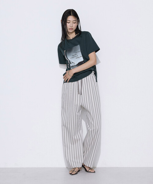 COMME CA(コムサ)の「〔 TALLサイズ 〕 スーピマコットンポンチ Tシャツ(Tシャツ/カットソー・レディース・ネイビー/ホワイト・15号)」の7枚目の写真