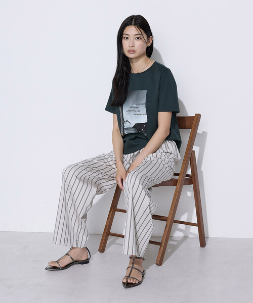COMME CA(コムサ)の「〔 TALLサイズ 〕 スーピマコットンポンチ Tシャツ(Tシャツ/カットソー・レディース・ネイビー/ホワイト・15号)」の8枚目の写真