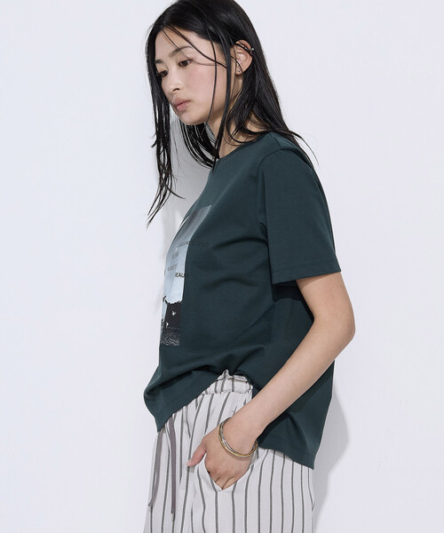 COMME CA(コムサ)の「〔 TALLサイズ 〕 スーピマコットンポンチ Tシャツ(Tシャツ/カットソー・レディース・ネイビー/ホワイト・15号)」の11枚目の写真
