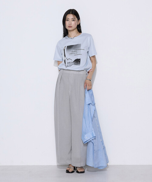 COMME CA(コムサ)の「〔 TALLサイズ 〕 スーピマコットンポンチ Tシャツ(Tシャツ/カットソー・レディース・ネイビー/ホワイト・15号)」の14枚目の写真