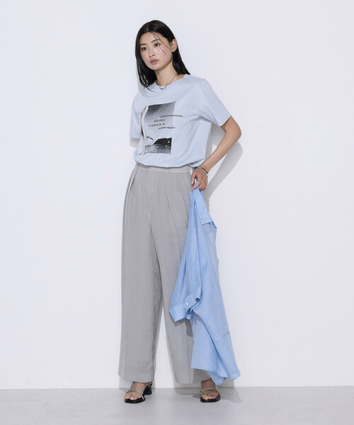 COMME CA(コムサ)の「〔 TALLサイズ 〕 スーピマコットンポンチ Tシャツ(Tシャツ/カットソー・レディース・ネイビー/ホワイト・15号)」の15枚目の写真