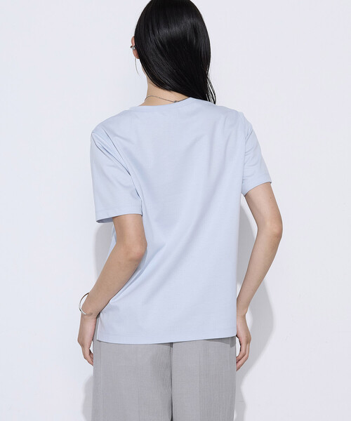 COMME CA(コムサ)の「〔 TALLサイズ 〕 スーピマコットンポンチ Tシャツ(Tシャツ/カットソー・レディース・ネイビー/ホワイト・15号)」の17枚目の写真