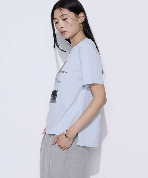 COMME CA(コムサ)の「〔 TALLサイズ 〕 スーピマコットンポンチ Tシャツ(Tシャツ/カットソー・レディース・ネイビー/ホワイト・15号)」の18枚目の写真