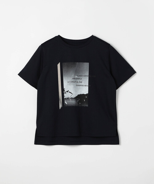 COMME CA(コムサ)の「〔 TALLサイズ 〕 スーピマコットンポンチ Tシャツ(Tシャツ/カットソー・レディース・ネイビー/ホワイト・15号)」の20枚目の写真