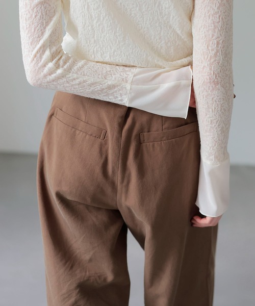 Jines(ジネス)の「とろみツイルアシメタックパンツ(スラックス・レディース・ブラック/モカ・38)」の15枚目の写真