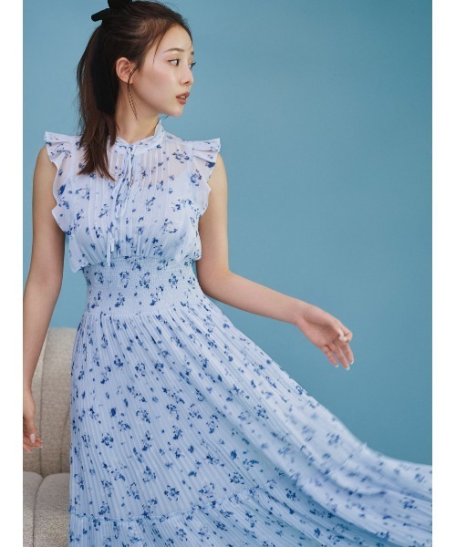 SNIDEL(スナイデル)の「【販路限定サイズあり】Sustainableフリルワンピース(ワンピース・レディース・ミント/アイボリー/ライトブルー/ブラウン・2/00/1/0)」の1枚目の写真