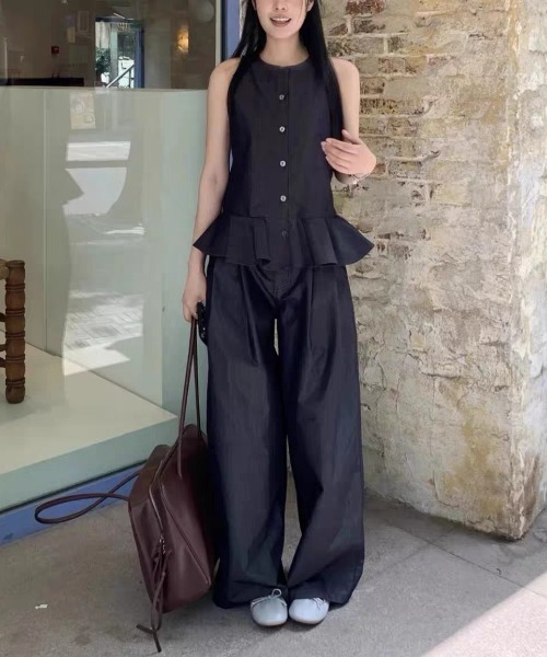 FAVORITO(ファヴォリート)の「ソフトデニムトップスパンツセットアップ(セットアップ・レディース・ダークブルー・L/M/S)」の7枚目の写真