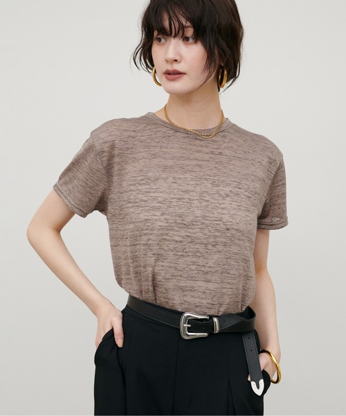 LARUTA(ラルータ)の「【LARUTA】スラブ天竺Tシャツ(Tシャツ/カットソー・レディース・パープル/ブラウン/アイボリー/モカ・FREE)」の19枚目の写真