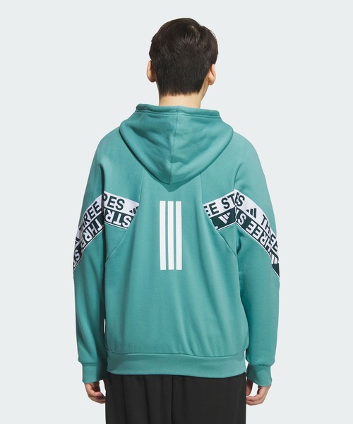 adidas（アディダス）の「ワーディングパック ルーズフィット ヘビー フレンチテリー フルジップ パーカー / アディダス adidas（マウンテンパーカー・メンズ・ブルー・SMALL/MEDIUM/LARGE/X-LARGE/XX-LARGE/3XL）」の2枚目の写真