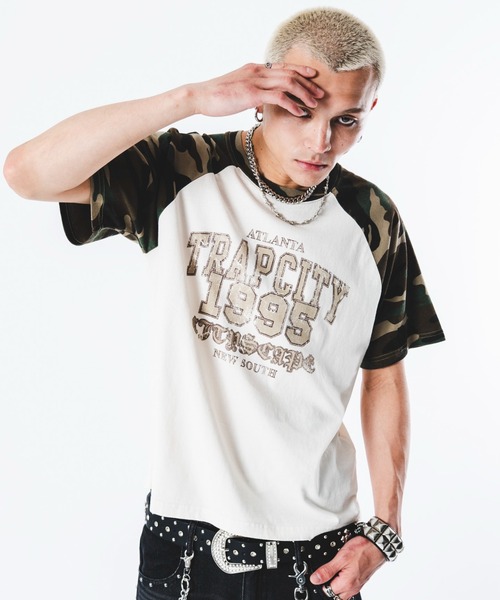 SHORT ROUND(ショートラウンド)の「SHORT ROUND/ブリーチラグラングラフィックT(Tシャツ/カットソー・メンズ・ブラック系その他/その他1・LARGE/MEDIUM)」の4枚目の写真