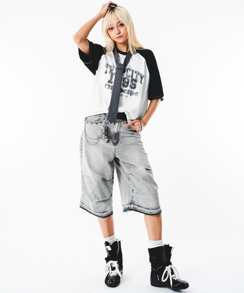 SHORT ROUND(ショートラウンド)の「SHORT ROUND/ブリーチラグラングラフィックT(Tシャツ/カットソー・メンズ・ブラック系その他/その他1・LARGE/MEDIUM)」の5枚目の写真