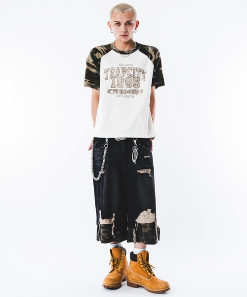 SHORT ROUND(ショートラウンド)の「SHORT ROUND/ブリーチラグラングラフィックT(Tシャツ/カットソー・メンズ・ブラック系その他/その他1・LARGE/MEDIUM)」の6枚目の写真