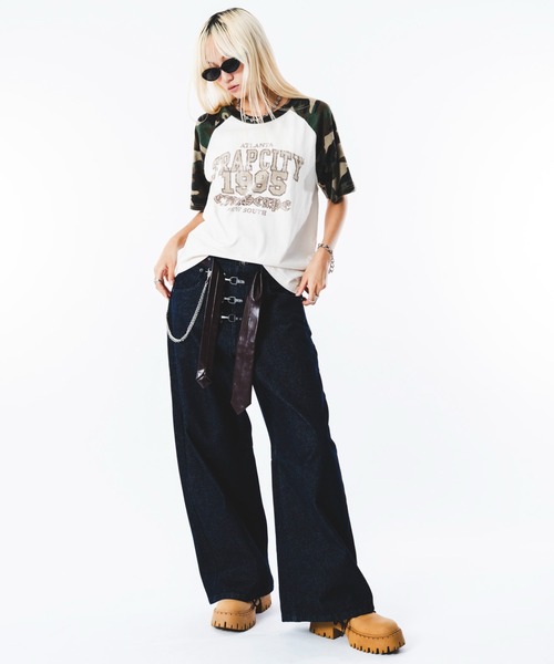 SHORT ROUND(ショートラウンド)の「SHORT ROUND/ブリーチラグラングラフィックT(Tシャツ/カットソー・メンズ・ブラック系その他/その他1・LARGE/MEDIUM)」の8枚目の写真