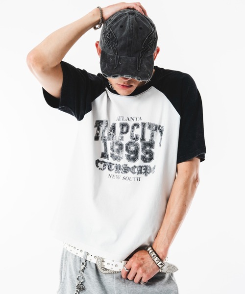 SHORT ROUND(ショートラウンド)の「SHORT ROUND/ブリーチラグラングラフィックT(Tシャツ/カットソー・メンズ・ブラック系その他/その他1・LARGE/MEDIUM)」の12枚目の写真