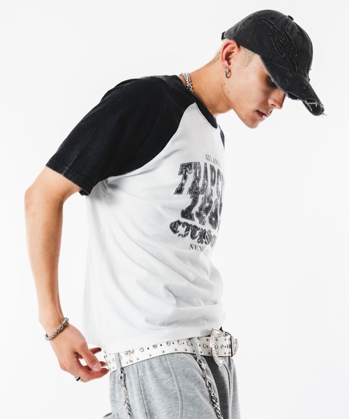 SHORT ROUND(ショートラウンド)の「SHORT ROUND/ブリーチラグラングラフィックT(Tシャツ/カットソー・メンズ・ブラック系その他/その他1・LARGE/MEDIUM)」の14枚目の写真