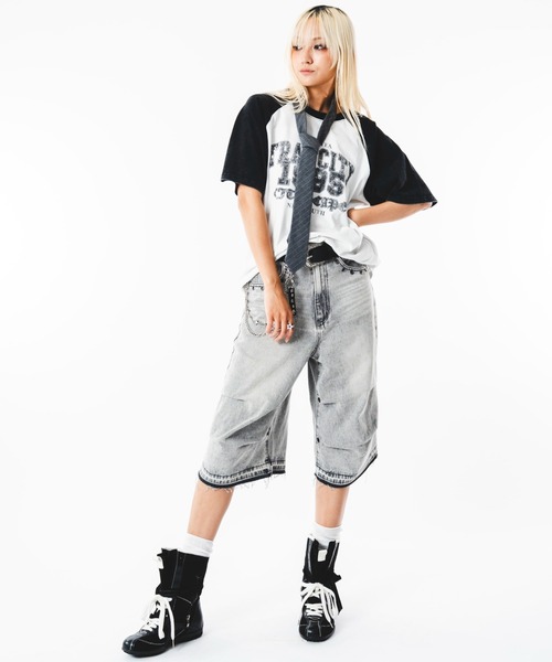 SHORT ROUND(ショートラウンド)の「SHORT ROUND/ブリーチラグラングラフィックT(Tシャツ/カットソー・メンズ・ブラック系その他/その他1・LARGE/MEDIUM)」の20枚目の写真