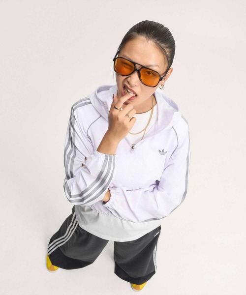 adidas(アディダス)の「アディダス オリジナルス スポーツ カバーアップジャケット / ハーフジップ / アディダス adidas(スウェット・レディース・パープル・XX-LARGE/LARGE/MEDIUM/SMALL/X-LARGE)」の1枚目の写真
