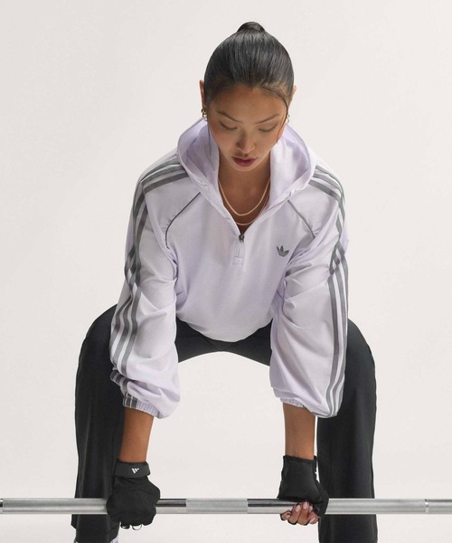 adidas(アディダス)の「アディダス オリジナルス スポーツ カバーアップジャケット / ハーフジップ / アディダス adidas(スウェット・レディース・パープル・XX-LARGE/LARGE/MEDIUM/SMALL/X-LARGE)」の2枚目の写真