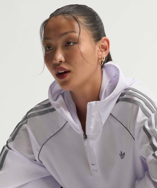 adidas(アディダス)の「アディダス オリジナルス スポーツ カバーアップジャケット / ハーフジップ / アディダス adidas(スウェット・レディース・パープル・XX-LARGE/LARGE/MEDIUM/SMALL/X-LARGE)」の7枚目の写真