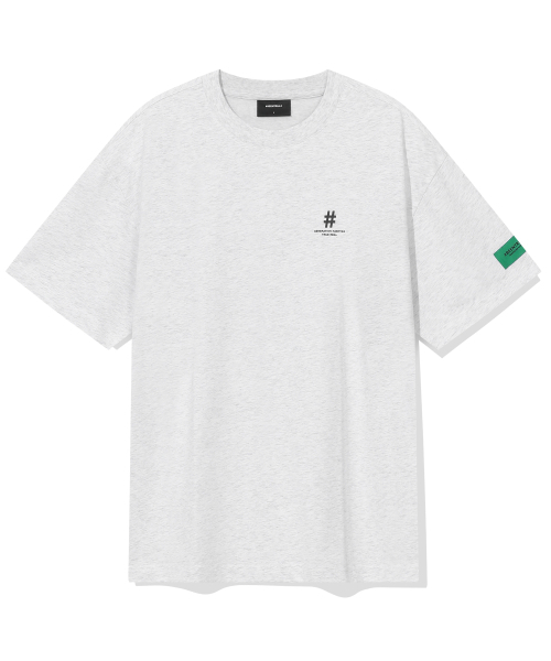 BEENTRILL（ビントリル）の「グリーンテーピングハッシュタグオーバーサイズ半袖Tシャツ（アイスグレー）（Tシャツ/カットソー・レディース・その他・2XL/LARGE/X-LARGE/MEDIUM/SMALL）」の2枚目の写真