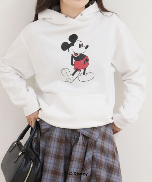 fredy emue（フレディエミュ）の「【GOOD ROCK SPEED/グッドロックスピード】MICKEYフードパーカー（パーカー・レディース・オフホワイト/チャコールグレー/サックスブルー・38）」の14枚目の写真