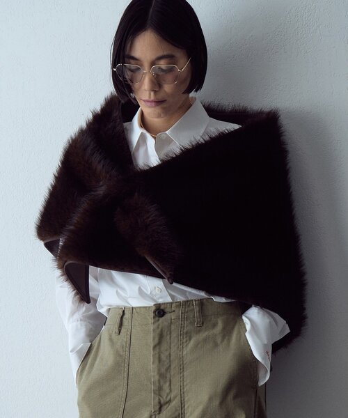 未使用新品：Whim Gazette: ストール Whim Gazette｜ウィムガゼットのストール/ショール（ブラウン/茶色系