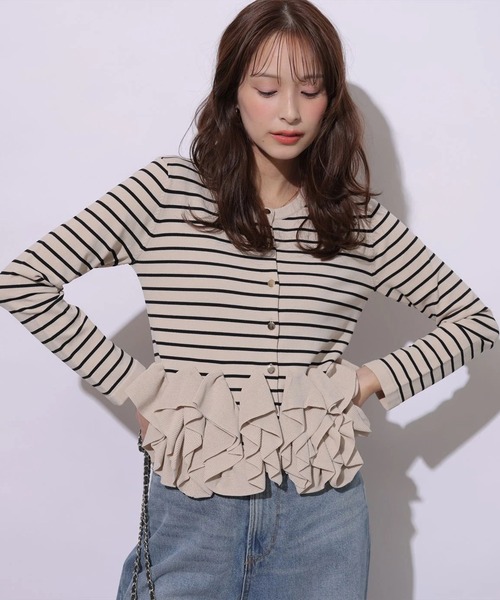 Mystrada(マイストラーダ)の「ラッフルフリルヘムニットカーディガン(ニット/セーター・レディース・ホワイト/ブラック/ベージュ/ピンク系その他3・38)」の17枚目の写真
