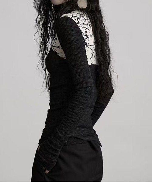 AsheKsha(アシクシャ)の「ハイネック スリム長袖トップス(その他トップス・レディース・ブラック・M)」の5枚目の写真