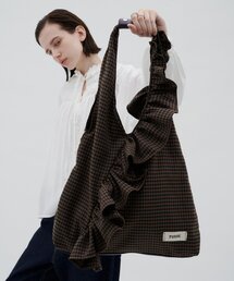 CIAOPANIC TYPY's "【TYNNE.】 Color-Blocked Frill Gathered Triangle Bag (Tote Bag)"