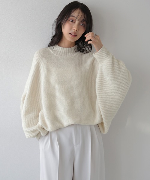 La-gemme(ラジェム)の「ドルマンニットトップス/ハイネック/体型カバー(ニット/セーター・レディース・モカ/アイボリー/グレー/ブラック・フリー)」の20枚目の写真