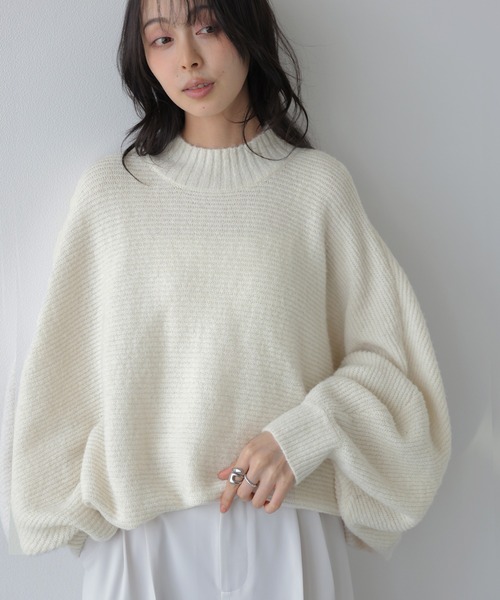 La-gemme(ラジェム)の「ドルマンニットトップス/ハイネック/体型カバー(ニット/セーター・レディース・モカ/アイボリー/グレー/ブラック・フリー)」の22枚目の写真