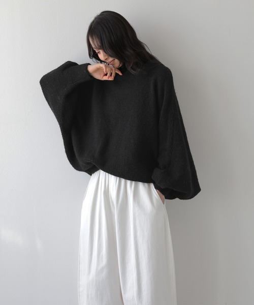 La-gemme(ラジェム)の「ドルマンニットトップス/ハイネック/体型カバー(ニット/セーター・レディース・モカ/アイボリー/グレー/ブラック・フリー)」の14枚目の写真