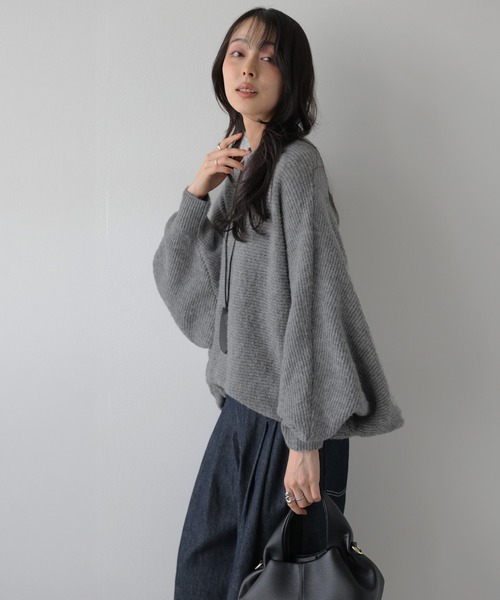 La-gemme(ラジェム)の「ドルマンニットトップス/ハイネック/体型カバー(ニット/セーター・レディース・モカ/アイボリー/グレー/ブラック・フリー)」の17枚目の写真