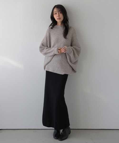 La-gemme(ラジェム)の「ドルマンニットトップス/ハイネック/体型カバー(ニット/セーター・レディース・モカ/アイボリー/グレー/ブラック・フリー)」の19枚目の写真
