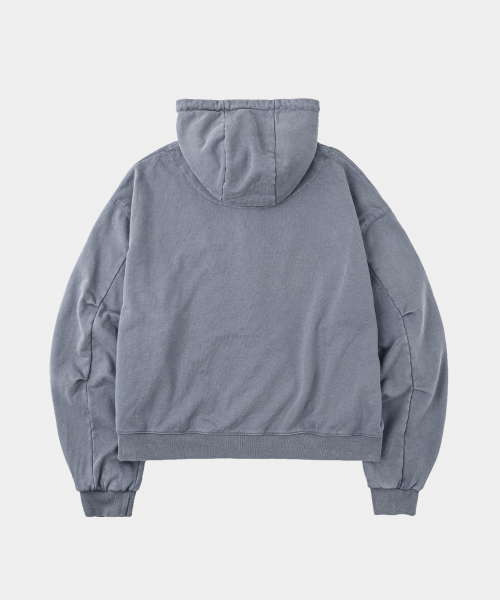 LETTERCOMO(レテルコモ)の「フェイデッドクロップフードブルゾンストーンブルー(パーカー・レディース・スカイブルー・MEDIUM/LARGE/X-LARGE)」の2枚目の写真