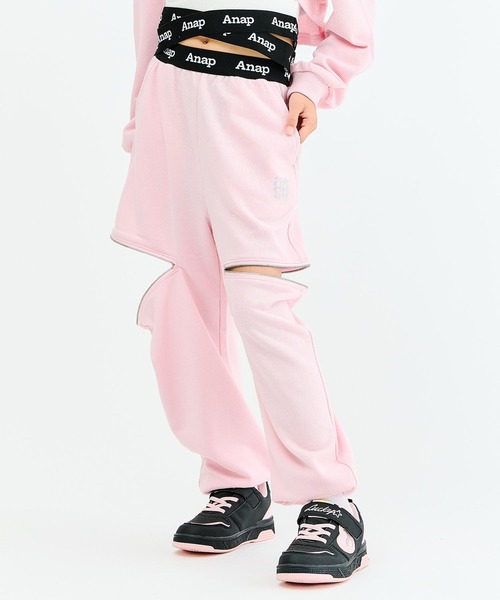 ANAP kids（アナップキッズ）の「サイドジップ ジョガーパンツ【セットアップ対応】（その他パンツ・キッズ・ブラック/ライトピンク/ライトグレー・120/130/110/140）」の22枚目の写真