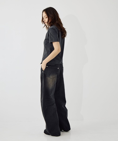CONZ（コンズ）の「cut out slim T-shirt（Tシャツ/カットソー・レディース・ブラック/オフホワイト/ダークグレー・1/2/3）」の20枚目の写真