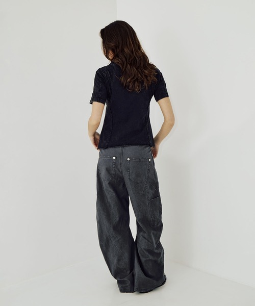 CONZ（コンズ）の「cut out slim T-shirt（Tシャツ/カットソー・レディース・ブラック/オフホワイト/ダークグレー・1/2/3）」の16枚目の写真