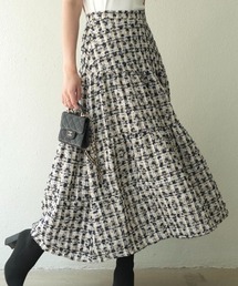 BIRTHDAY BASH（バースデイバッシュ）の「NAVY TWEED MIDI SKIRT（ネイビーツイードミディスカート）（スカート）」