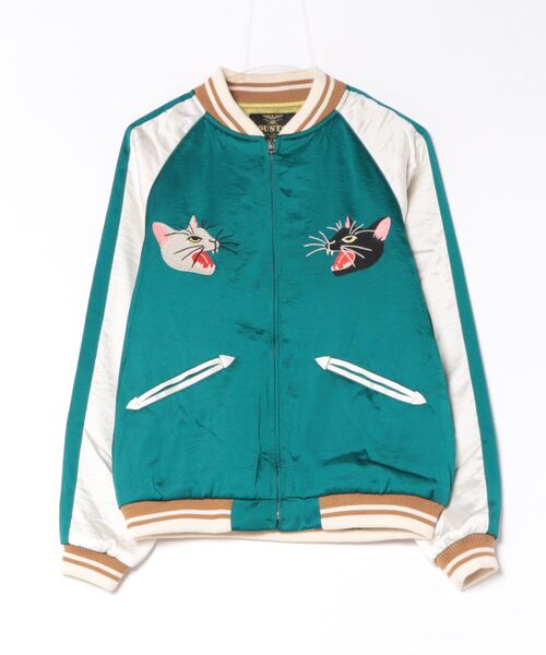 HOUSTON(ヒューストン)の「HOUSTON スカジャン(CAT)(スカジャン・メンズ・チャコール/ターコイズブルー/レッド・X-LARGE/XX-LARGE)」の3枚目の写真