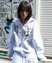 L27 BAROQUE HOODIE ZIP-UP(MELANGE)