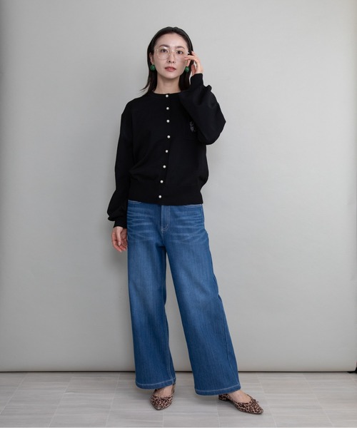 lodie(ロディ)の「胸ロゴ刺繍ニットカーデ(カーディガン/ボレロ・レディース・ベージュ/ブラック/グレー・FREE)」の9枚目の写真