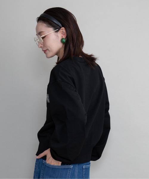 lodie(ロディ)の「胸ロゴ刺繍ニットカーデ(カーディガン/ボレロ・レディース・ベージュ/ブラック/グレー・FREE)」の12枚目の写真
