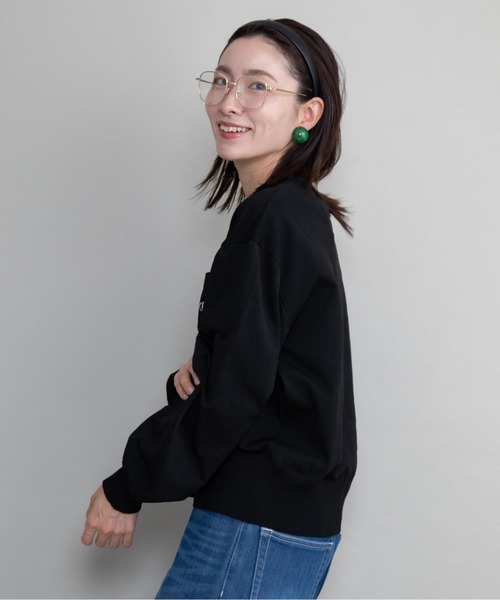 lodie(ロディ)の「胸ロゴ刺繍ニットカーデ(カーディガン/ボレロ・レディース・ベージュ/ブラック/グレー・FREE)」の13枚目の写真
